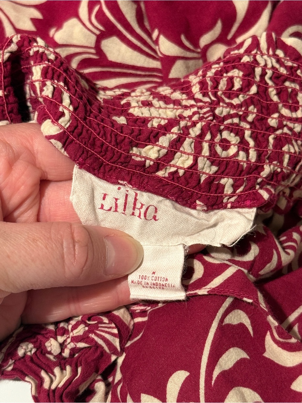 Anthropologie Burgundy Patterned Wide Leg Pants - Picture 5 of 5